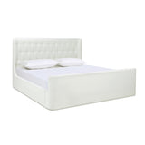 Brooks Contemporary Tufted Shelter Platform Bed, King, Antique White Polyester B2719P238239