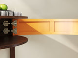 Artisan-Crafted Wave-Pattern Demi-Lune Console Table with Brown Woodgrain,Unique Half Moon Design 00611701