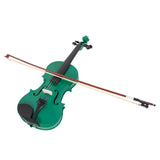 ZNTS New 4/4 Acoustic Violin Case Bow Rosin Green 31954784