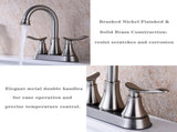 2-Handle 4-Inch Brushed Nickel Bathroom Faucet, Bathroom Vanity Sink Faucets with Pop-up Drain and 99679626