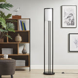 ZNTS Metal Floor Lamp with Glass Cylinder Shade B03599405