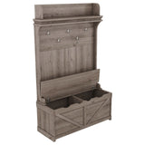 ZNTS Hall Tree with Storage Bench, Entryway Bench with Drawer and 5 Hooks, Coat Rack with Display Shelf 14340946