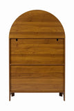 Hand-Carved Arched, Solid Wood Storage with Open Shelf & 2 Doors, Tall Narrow Accent W3123P485765