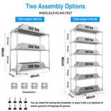 ZNTS 2 Pack 3 Tier Shelf Wire Shelving Unit, 2P-3TWL1848-C-LKJ W1550127380