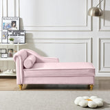 Modern Upholstery Chaise Lounge Chair with Storage Velvet W1097102808