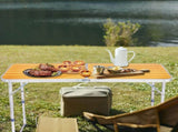 4Ft Portable Multipurpose Folding Table wood grain color 26620838