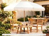 6ft Boho Patio with Tassels, Beech Wood Pole & Fiberglass Ribs, Push-Button Tilt Outdoor 12881833