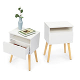 2-piece modern bedside table, bedroom coffee table with drawers, shelves, living room bedside W2181P149701