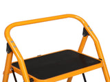 3-Step Steel Step Stool with Low Handrail - Ginger Yellow, Non-Slip & Foldable, Safe for Home 02539083