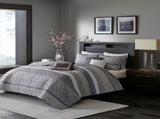 6 Piece Reversible Jacquard Quilt Set with Throw Pillows Grey/Taupe Full/Queen B03597477
