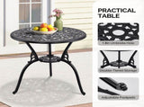 3 PCS Outdoor Bistro Set, All-Weather Cast Aluminum Butterfly Bistro Table and Chairs Set of 2, 37225764