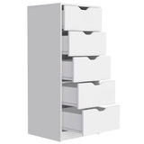 Dresser Kamran, Five Drawer Narrows, White Finish B092122837