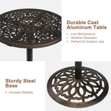 ZNTS Outdoor Bistro Pub Table, Round Patio Bar Height Cocktail Table, Antique Bronze 07814241