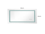 36x24 Inch LED Bathroom Mirror with Frontlit and Backlit, Wall Mounted Vanity Mirror with Smart 49628161