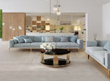 Modern Black Mirror Coffee Table, Asymmetrical Metal, Circular Metal Drum Base, Gold Finish & Lower N735P177478B