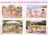 Kids Picnic Table Set with Adjustable Umbrella 3PCS Outdoor Furniture for Ages 3-6 78146851