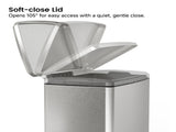 Brushed Nickel 14 Gallons Pedal Trash Can with Soft Close Lid, Removable Inner Bucket & Detachable 94630588