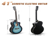 KMA102 41In Basswood Panel Matte Edging Folk Guitar with 15W Amplifier Bag Tuner 30194846