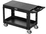 550 lbs Utility Cart, 31.3 x 17.7 Inch 2-Shelf Heavy Duty Plastic Service Cart with 360&deg Swivel 77985819