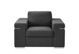 Gianna Black Linen Fabric Arm Chair B061P184125