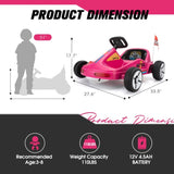 12V Kids Ride On Go Kart, Electric 4-Wheeler Car with Remote Control, Cushioned Seat, LED Lights, W2181P201029
