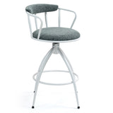 26'' Swivel Counter Height Bar Stool, Set of 2- Fabric Seat with Metal Frame, Modern Industrial 22087354
