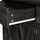 Vintage Black Brown Sideboard with Two Drawers and Four Doors for Living, Bedroom, and Kitchen, W757P234598
