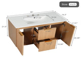 36 Inch Single Sink Bathroom Vanity with ceramic Top, MDF Cabinet, Soft Close Doors, Divided N729P417256N