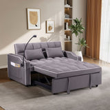 1 multifunctional foldable sofa bed in 3 different lengths, modern sofa, upgraded suede fabric, W1910P268395