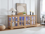 LED Curio Display Cabinet Antique Display Cabinet with Glass Doors Adjustable Shelves for W2275P460422