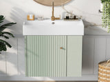 21.6 inch Modern Floating Bathroom Vanity with Ceramic Basin - Perfect for Small Bathrooms, N729P170388F