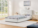 Twin Size Kids Upholstered Bed with Oversized Rabbit Ear Headboard, LED Light & 4 Storage Drawers, W1413P384921