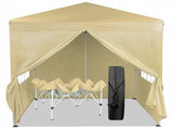 6.5X6.5FT Two Doors & Two Windows Practical Waterproof Right-Angle Folding Tent Khaki Color 15685159