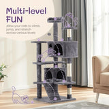 ZNTS 53 inch Multi-Level Cat Tree Cat Condo with Scratching Posts Kittens Activity Tower Pet Play House 17460876