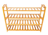 Concise 12-Batten 4 Tiers Bamboo Shoe Rack Wood Color 49773917
