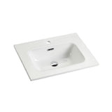 BB0924Y311, Integrated white ceramic basin with one predrilled faucet hole, drain assembly NOT W1865P163521