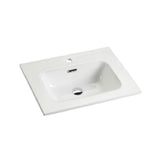 ZNTS BB0924Y311, Integrated white ceramic basin with one predrilled faucet hole, drain assembly NOT W1865P163521