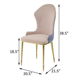 Tan and Gold Sloped Arms Dining Chairs B062P186451