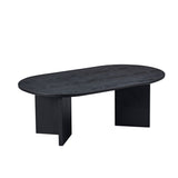 Length 39.37 Inch Modern Coffee Table,MDF Oval Coffee Table for Living Room,Small Coffee Table with W2582P217992
