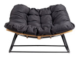 Outdoor Rocking Chair, Oversized Patio Papasan Rocker, Comfy Reading Lounge Chair 47050317