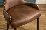 Viking Tufted Button Back barrel chair with Nailhead, Brown T2574P164502