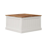 31.5" Farmhouse Coffee Table, Square Wood Center Table Hinged Lift Top, Rustic Cocktail Table W282P160415