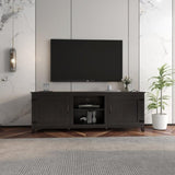 ZNTS TV Stand Storage Media Console Entertainment Center,Tradition Black,with doors 49245546