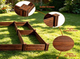 Solid Fir Wood Raised Garden Bed, 5-in-1 Combined Planting Planter Box with Dovetail Joints, 35320047
