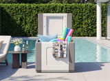 27 Gallon Outdoor PP Deck Box Waterproof Patio Storage Box with Side Handles & Dual-Tone Design-Gray 59437572