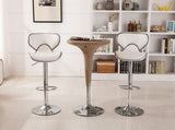 Masaccio Upholstery Airlift Adjustable Swivel Barstool with Chrome Base, Set of 2, White T2574P164838