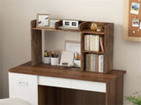 Brown Desktop Bookshelf for 27''/68.58cm Monitor, 93.9825.4073.66cm Engineered Wood Desk Hutch 55638158