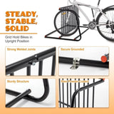 10 - Bike Floor Bike Rack, Easy - Assembly Modern Metal Double - Sided Commercial Grid Bicycle Floor W2505P311479