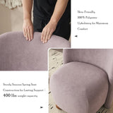Modern Low Back Accent Chair, Upholstered Armless Living Room Chairs, Round Pine Wood Feet, for N817P224950P