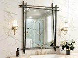 Metal BambooInspired Wall Mirror, Rectangular Decor Mirror 26.7741.73 Inch for Home Decor W2295P582569
